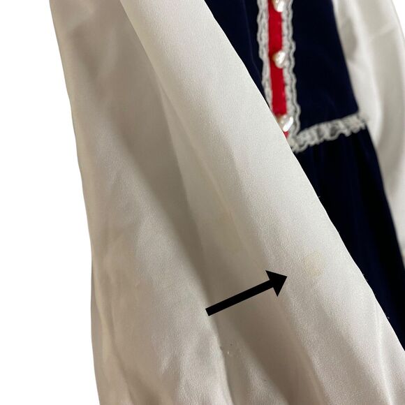 Vtg Sears Winnie the Pooh Dress Girls 4 Disney Ruffle Prairie Lace Velour Lace - Picture 7 of 15